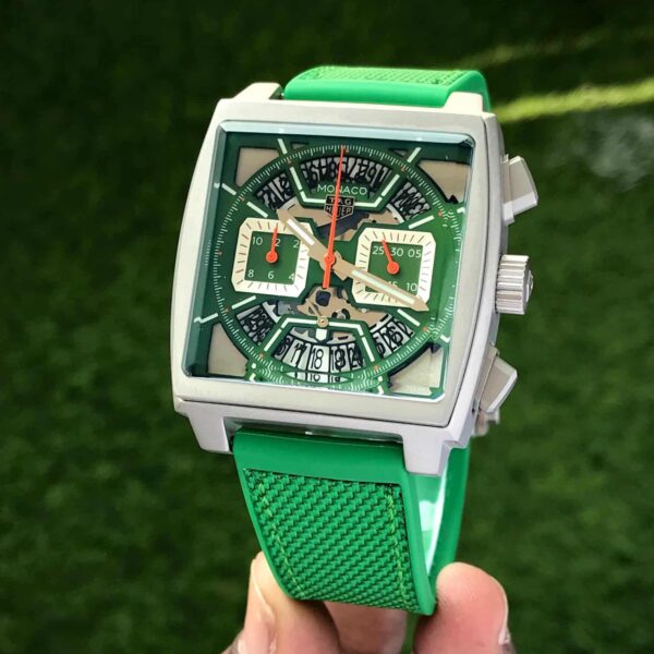 Tag Heuer Monaco Chronographs Japanese Quality Green Edition Mens Watch - Image 3