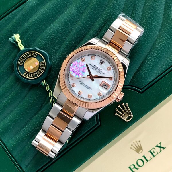 Rolex Date Just 41 Dimond Numbers Automatic Two Tone Mens Watch - Image 3