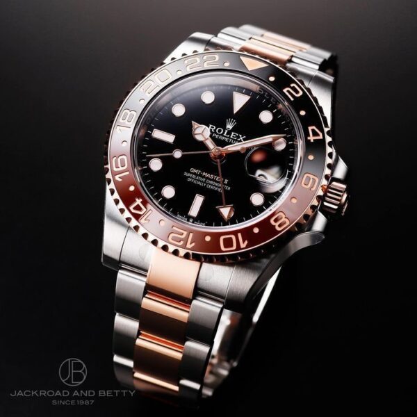 Rolex GMT Master || Two Tone Black Dial Japanese Automatic Mens Watch - Image 3