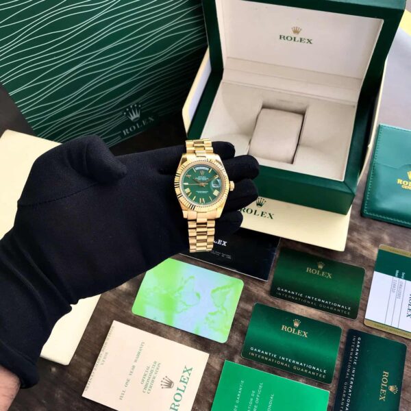 Rolex Day Date Gold Green Dial 40mm Japanese Automatic Mens Watch - Image 9