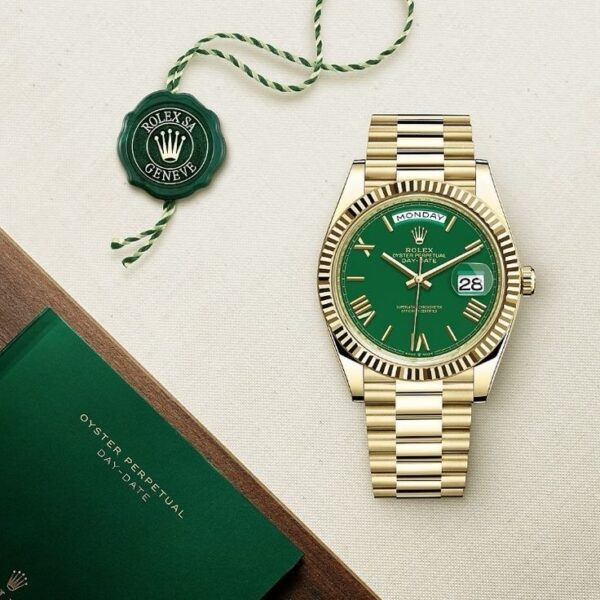 Rolex Day Date Gold Green Dial 40mm Japanese Automatic Mens Watch - Image 2