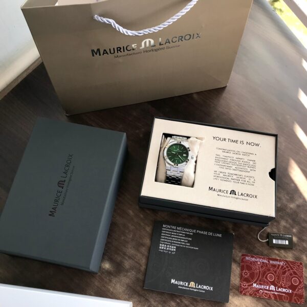 Maurice Lacroix Aikon Quartz 40mm Authentic Stainless Steel Green Dial - Image 9