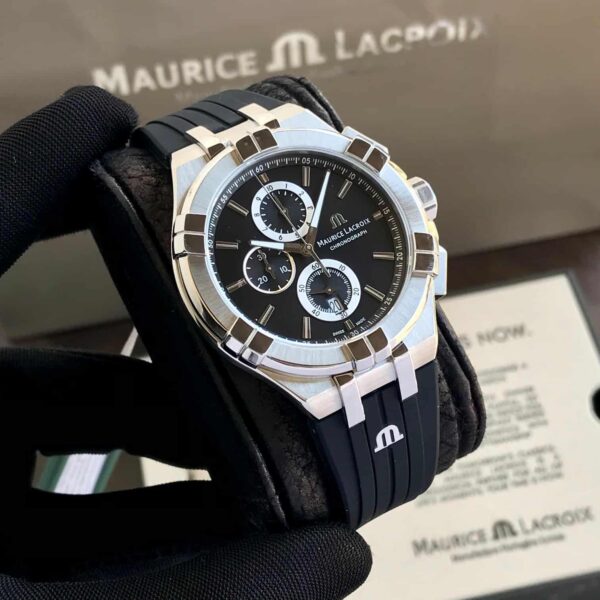 Maurice Lacroix Aikon Quartz Chronograph Full Black Authentic Mens Watch - Image 5