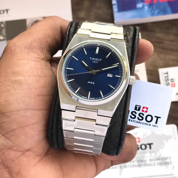 Tissot PRX T-Classic Stainless Steel Blue Dial Japanese Quartz Mens Watch