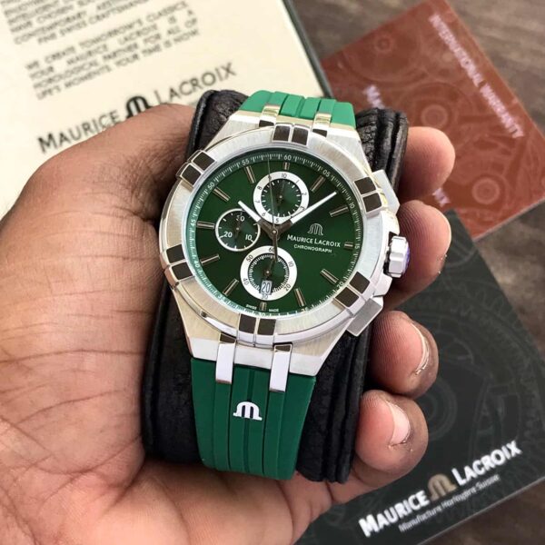 Maurice Lacroix Aikon Quartz Chronograph Green Authentic Mens Watch