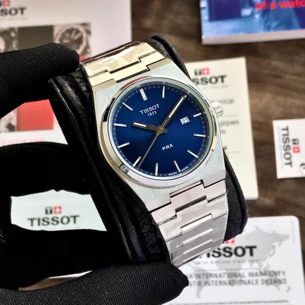 Tissot PRX T-Classic Stainless Steel Blue Dial Japanese Quartz Mens Watch - Image 8