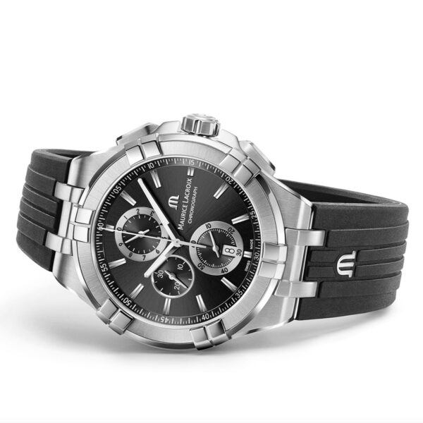 Maurice Lacroix Aikon Quartz Chronograph Full Black Authentic Mens Watch - Image 4