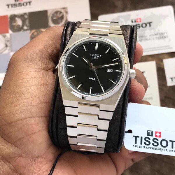 Tissot PRX T-Classic Stainless Steel Black Dial Japanese Quartz Mens Watch