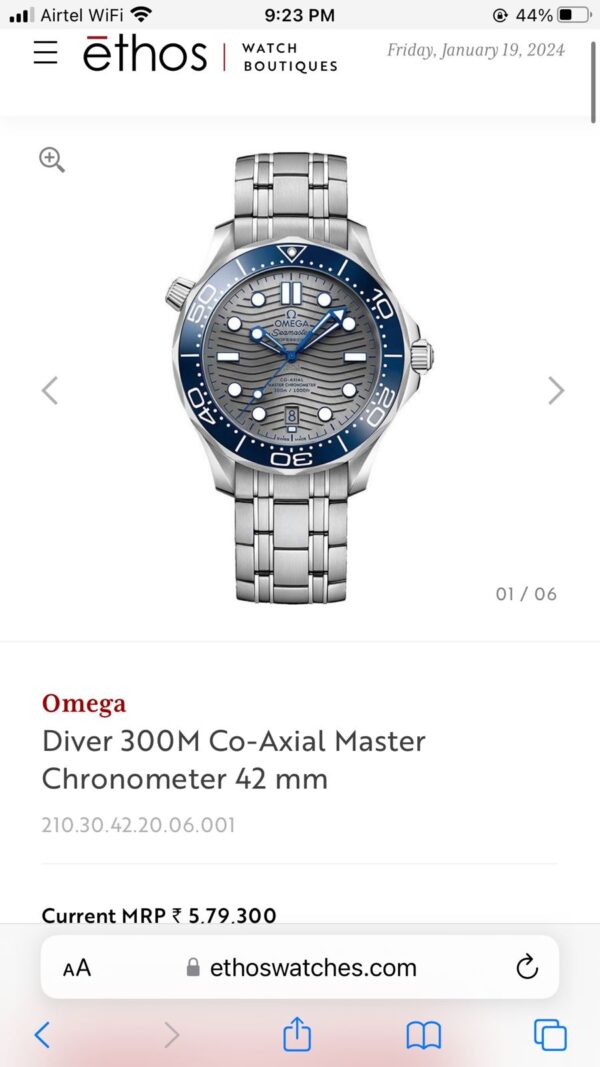 Omega Seamster Co-Axial Japanese Automatic Grey Dial Stainless Steel Mens Watch - Image 2