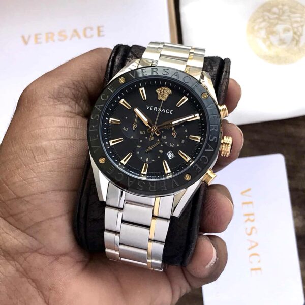 VERSACE Male Black Stainless Steel Chronograph Watch VEHB00619