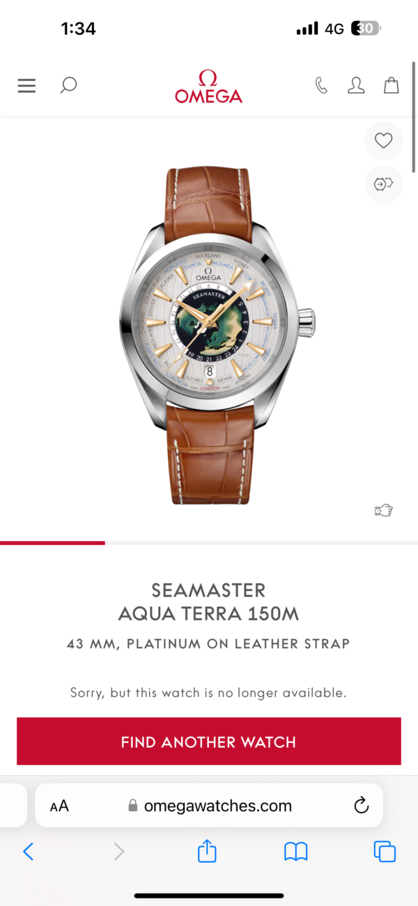 Omega Aqua Terra Co‑Axial Master Chronometer World timer Japanese Automatic Men’s Watch - Image 2