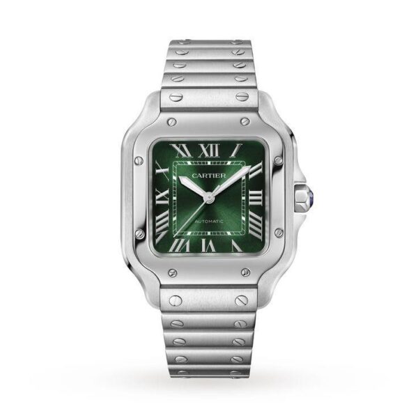 Cartier De Santosh Medium Model Green Dial Stainless Steel Automatic Men’s Watch - Image 2