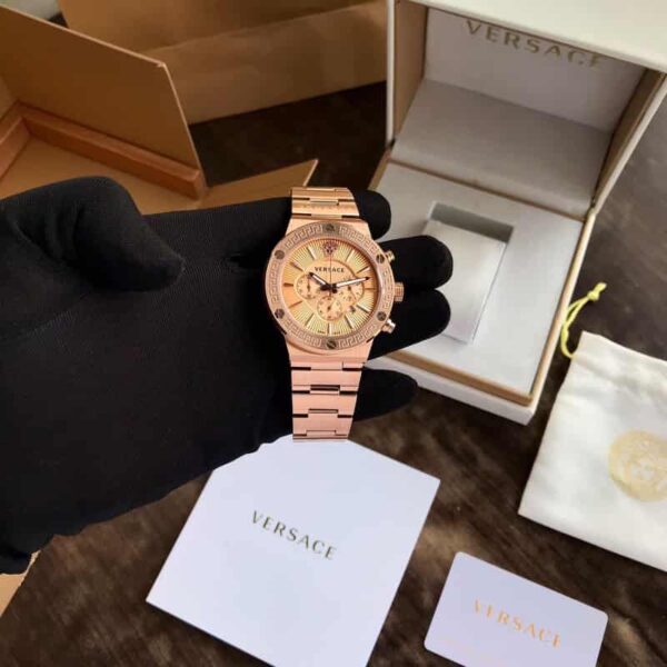 VERSACE Chronograph VEZ900421 Rosegold Dial Men Watch - Image 3