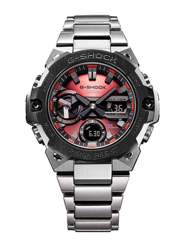 Casio Gshock G-Steel GST-B400 Stainless Steel Red Dial Men’s Watch - Image 4