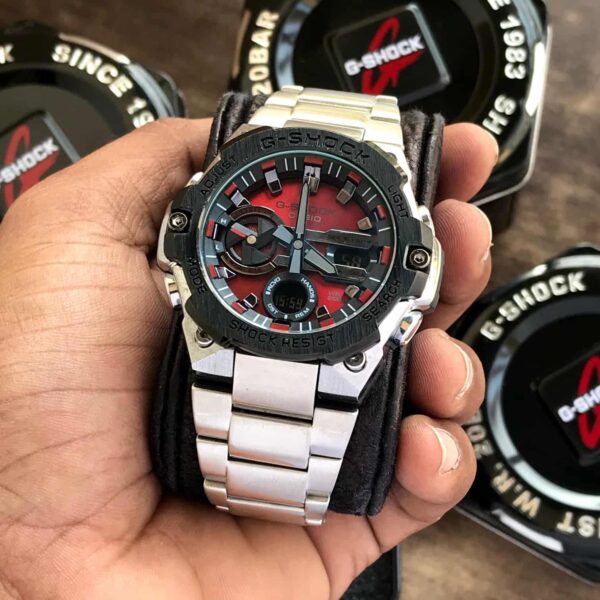 Casio Gshock G-Steel GST-B400 Stainless Steel Red Dial Men’s Watch