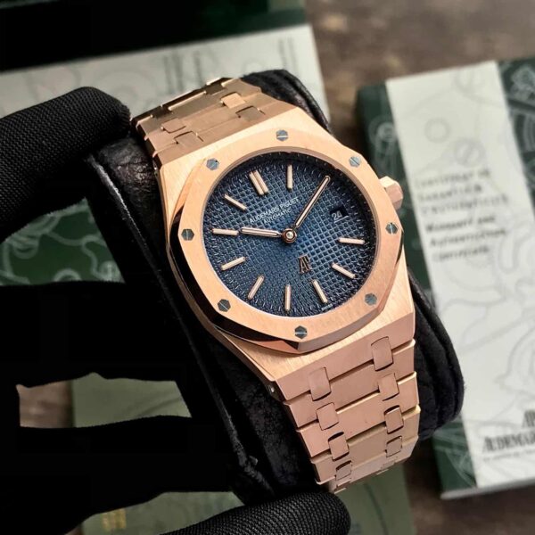 Audemars Piguet Royal Oak Offshore Rosegold Blue Dial Automatic Back Open Premium Men’s Watch - Image 4