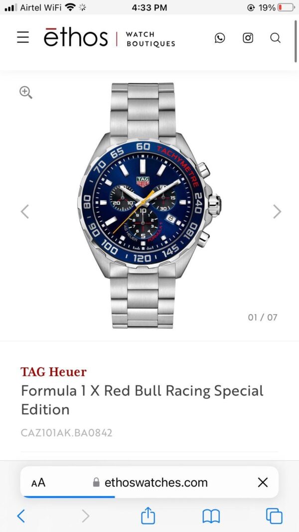 Tag Heuer Formula 1 X Aston Marin Limited Edition Authentic Men’s Watch - Image 2