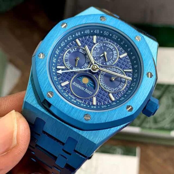 Audemars Piguet's New Royal Oak Perpetual Calendar watch Blue Dial Automatic Mens Watch - Image 5