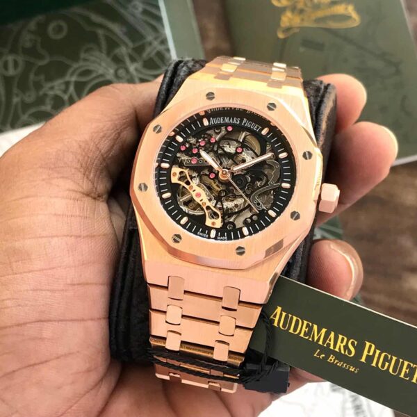 Audemars Piguet Royal Oak Rose Gold 41mm Double Balance Wheel Openwork Skeleton Dial Automatic Men’s Watch