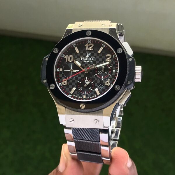 Hublot Big Bang Silver Black Dial Swiss ETA Automatic Mens Watch - Image 2