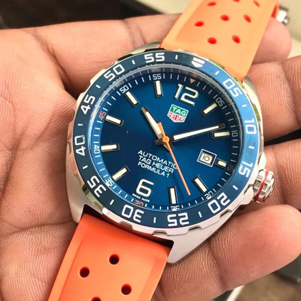 Tag Heuer Formula 1 Blue Dial Orange Strap Japanese Automatic Mens Watch - Image 3