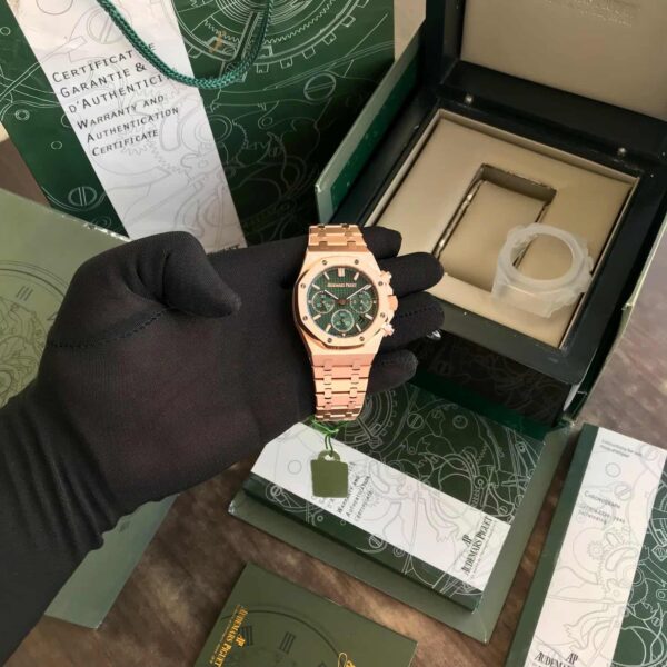 Audemars Piguet Royal Oak 50th Anniversary Chronograph’s Rosegold Green Dial Swiss ETA - Image 9