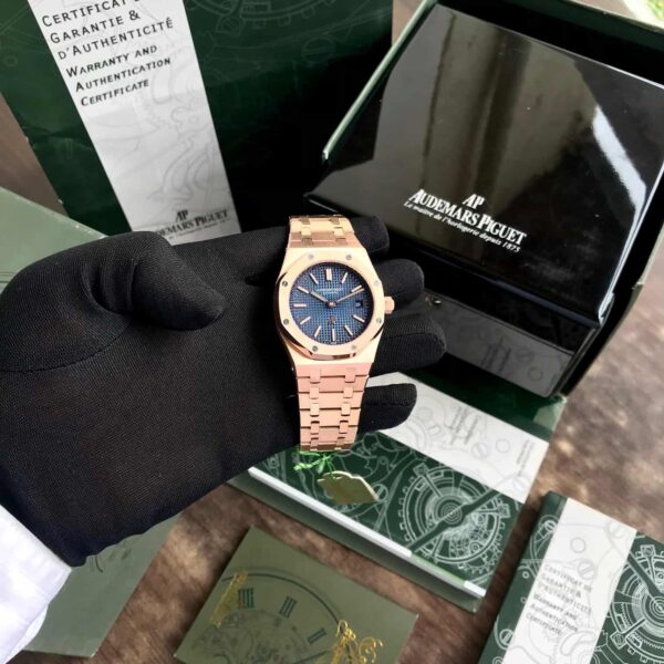 Audemars Piguet Royal Oak Offshore Rosegold Blue Dial Automatic Back Open Premium Men’s Watch - Image 8