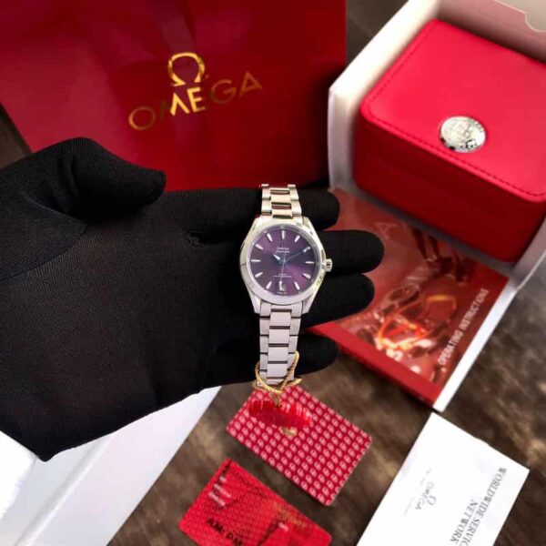 Omega Aqua Terra Shades Co-Axial Master Chronometer Silver Purple 34 mm Women’s Watch - Image 11