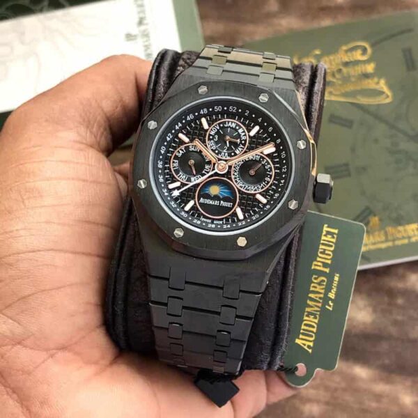 Audemars Piguet Perpetual Calendar Open Worked Full Black Automatic Mens Watch