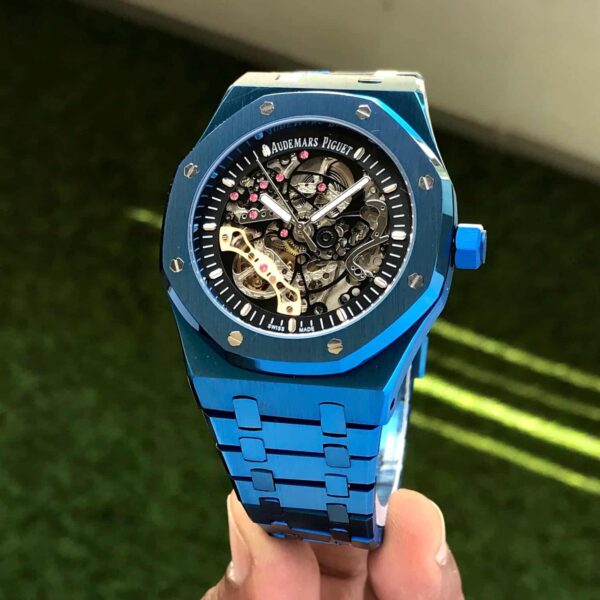 Audemars Piguet Royal Oak Double Balance Wheel Open worked Full Blue Skeleton Dial Automatic Mens Watch - Image 2