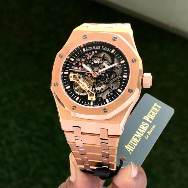 Audemars Piguet Royal Oak Rose Gold 41mm Double Balance Wheel Openwork Skeleton Dial Automatic Men’s Watch - Image 3