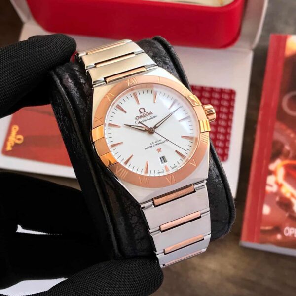 Omega Co-Axial Constellation RoseGold White Dial Japanese Automatic Mens Watch - Image 4