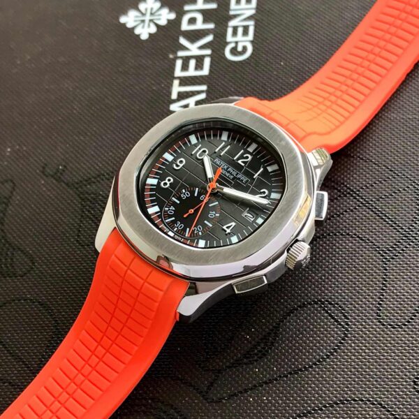 Patek Philippe Aquanaut Chronograph 5968A Orange Strap Automatic Men’s Watch - Image 3