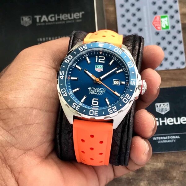 Tag Heuer Formula 1 Blue Dial Orange Strap Japanese Automatic Mens Watch