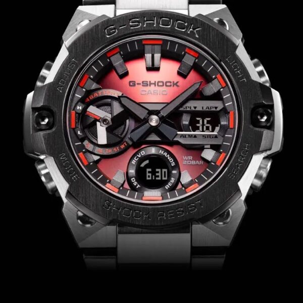 Casio Gshock G-Steel GST-B400 Stainless Steel Red Dial Men’s Watch - Image 6