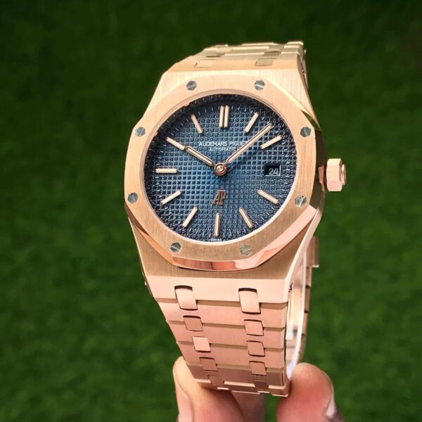 Audemars Piguet Royal Oak Offshore Rosegold Blue Dial Automatic Back Open Premium Men’s Watch - Image 3