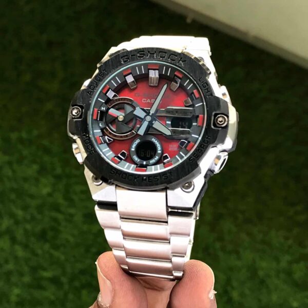 Casio Gshock G-Steel GST-B400 Stainless Steel Red Dial Men’s Watch - Image 3