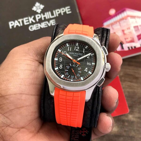 Patek Philippe Aquanaut Chronograph 5968A Orange Strap Automatic Men’s Watch - Image 5