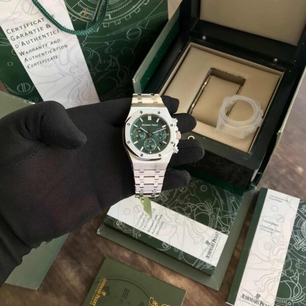 Audemars Piguet Royal Oak 50th Anniversary Chronograph’s Silver Green Dial Swiss ETA - Image 11