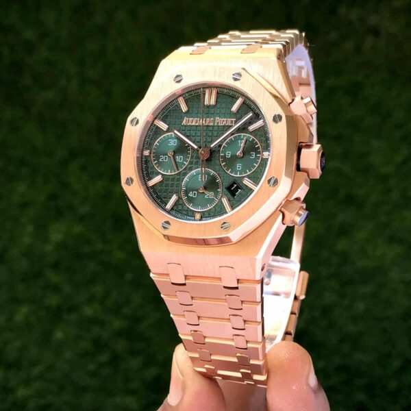 Audemars Piguet Royal Oak 50th Anniversary Chronograph’s Rosegold Green Dial Swiss ETA - Image 3