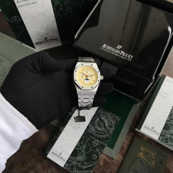 Audemars Piguet Royal Oak Perpetual Calendar Yellow Dial Limited Edition Automatic Mens Watch - Image 4