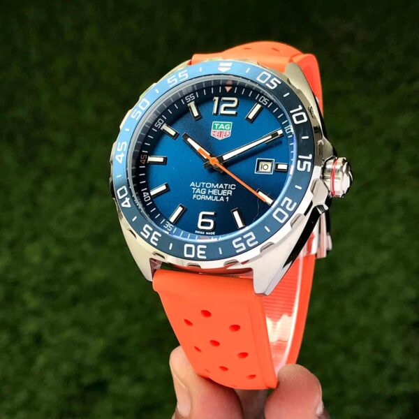 Tag Heuer Formula 1 Blue Dial Orange Strap Japanese Automatic Mens Watch - Image 2