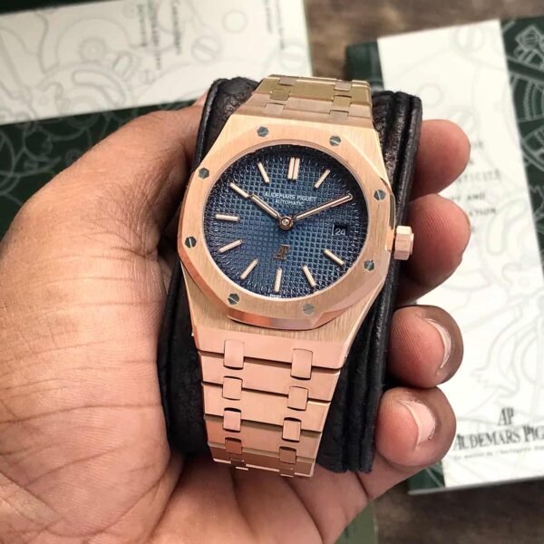 Audemars Piguet Royal Oak Offshore Rosegold Blue Dial Automatic Back Open Premium Men’s Watch