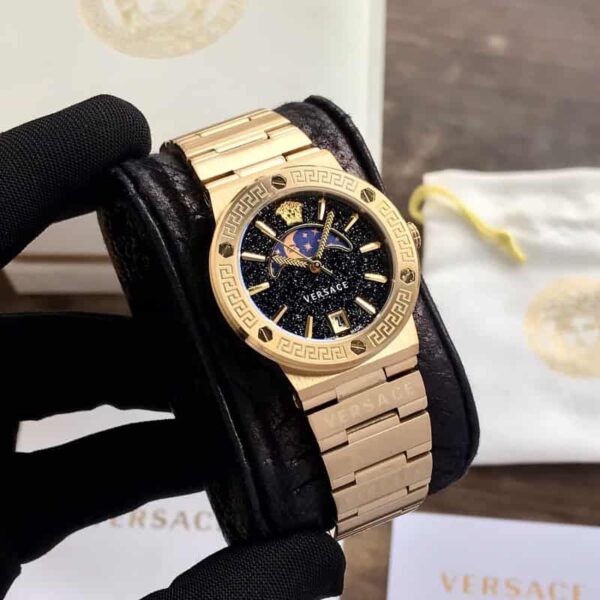 VERSACE VE7G00323 Greca Logo Moonph Full gold Analog Womens Watch - Image 4