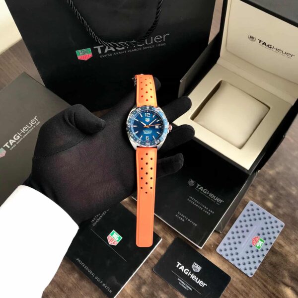 Tag Heuer Formula 1 Blue Dial Orange Strap Japanese Automatic Mens Watch - Image 6