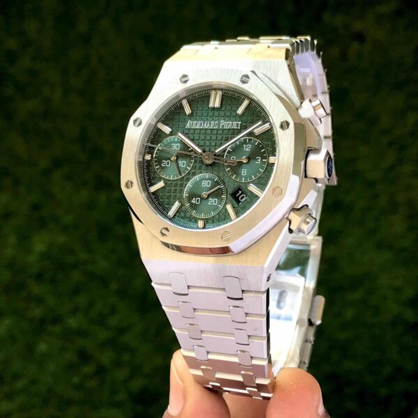 Audemars Piguet Royal Oak 50th Anniversary Chronograph’s Silver Green Dial Swiss ETA - Image 3