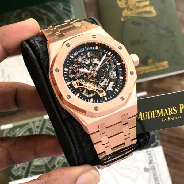 Audemars Piguet Royal Oak Rose Gold 41mm Double Balance Wheel Openwork Skeleton Dial Automatic Men’s Watch - Image 5