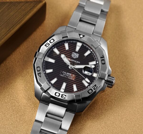 Tag Heuer Aquaracer Calibre 5 Sunrey Brown Dial 100% Authentic Quality Men's Watch - Image 7