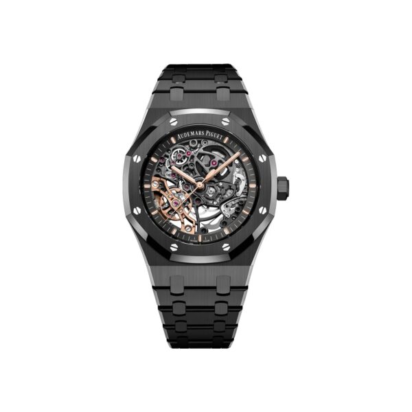 Audemars Piguet Royal Oak Double Balance Wheel Open worked Skeleton Dial Full Black Automatic Mens Watch - Image 2