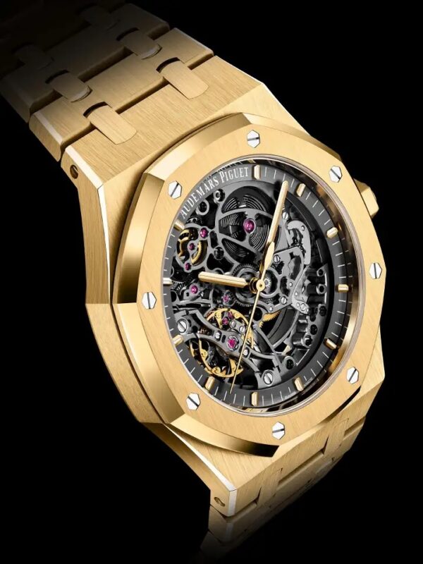 Audemars Piguet Royal Oak Double Balance Wheel Open worked Full Gold Skeleton Dial Automatic Mens Watch - Image 4